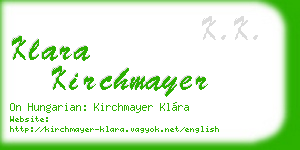 klara kirchmayer business card